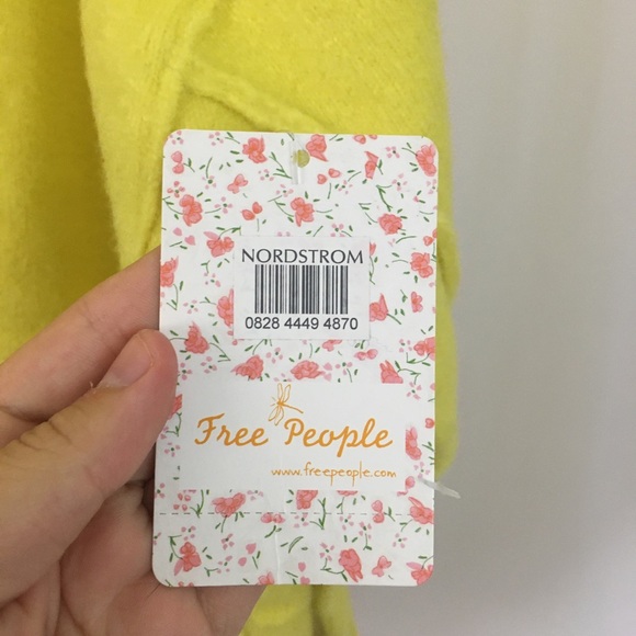 Free People NEW Soft Bright Yellow Sweater NWT - Picture 4 of 9